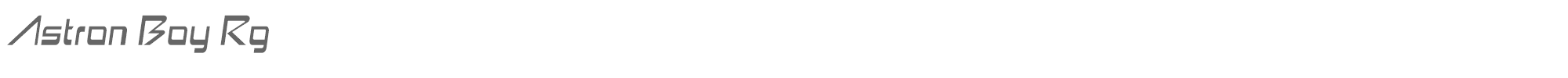 Sample characters Astron Boy Font